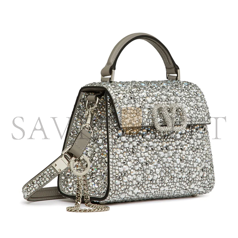 Va1e*ntin0 mini vsling handbag with sparkling embroidery xw2b0g97vff72a (19*13*9cm)